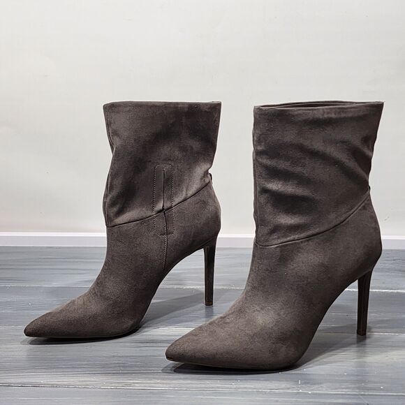 INC International Concepts Reanna Boots Stiletto Heel Pointed Toe Faux Suede 9M - Picture 2 of 12